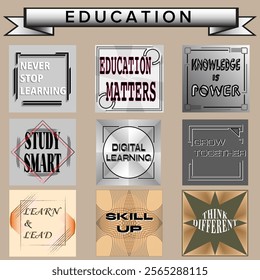 Education Typography Collection - Modern Learning Quotes and Phrases