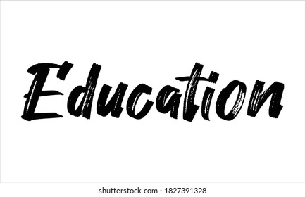 Education Typography Hand Drawn Brush Black Stock Vector (Royalty Free ...