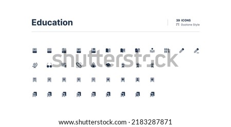 Education UI Icons Pack Duotone Style