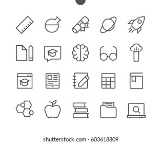 Education UI Pixel Perfect Well-crafted Vector Thin Line Icons 48x48 Ready for 24x24 Grid for Web Graphics and Apps with Editable Stroke. Simple Minimal Pictogram Part 2-2