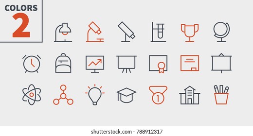 Education UI Pixel Perfect Well-crafted Vector Thin Line Icons 48x48 Ready for 24x24 Grid for Web Graphics and Apps with Editable Stroke. Simple Minimal Pictogram Part 1-2