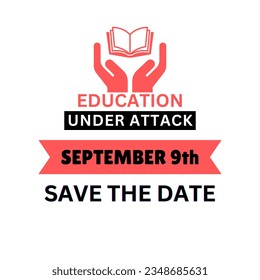 Education under attack, logotype Design, save the education
