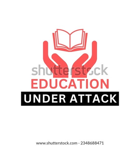 Education under attack, Protect education from attack, logotype Design