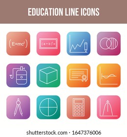 Education Unique Line Icons Set	