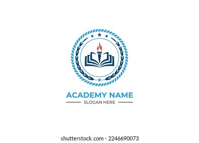 education university and college school academy institute club logo. learning logo emblem style