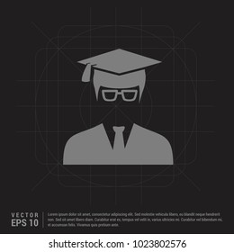 Education User Icon - Black Creative Background