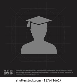 Education User Icon - Black Creative Background - Free vector icon
