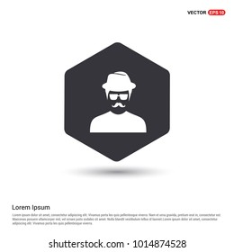 Education User Icon Hexa White Background icon template