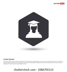 Education User Icon Hexa White Background icon template