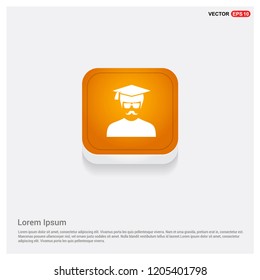 Education User Icon Orange Abstract Web Button - Free vector icon