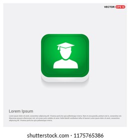 Education User IconGreen Web Button - Free vector icon