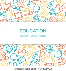 Education Vector background with lined icons