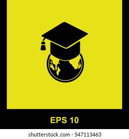 Education vector black icon. Isolated illustration. Business picture.