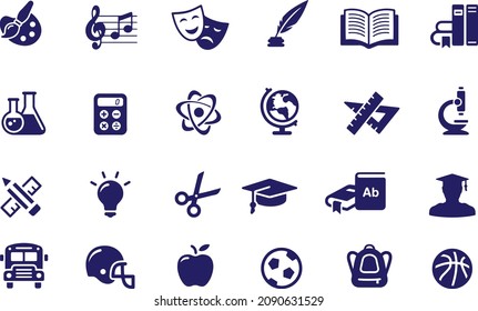 Education Vector black Icons design 