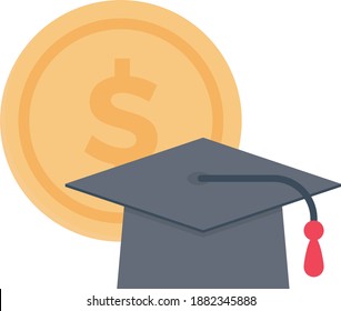 icono plano de color del vector de educación