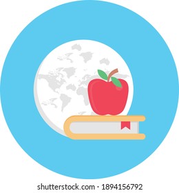 icono plano de color del vector de educación