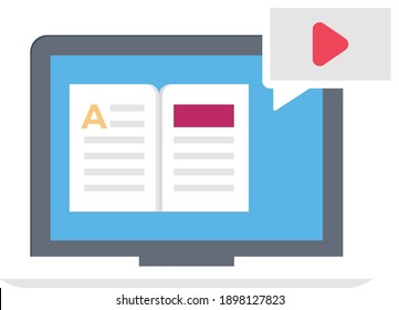 icono plano de color del vector de educación