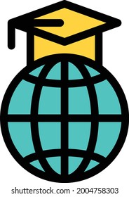 education vector colour line icon