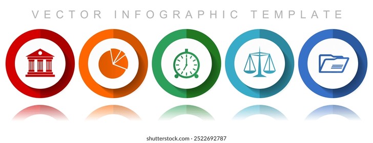 Education vector icon collection, miscellaneous icons such as architecture, graph, clock, scales and folder, flat design infographic template in eps 10