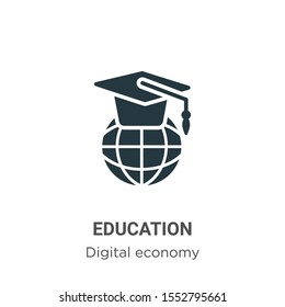 Education vector icon on white background. Flat vector education icon symbol sign from modern digital economy collection for mobile concept and web apps design.