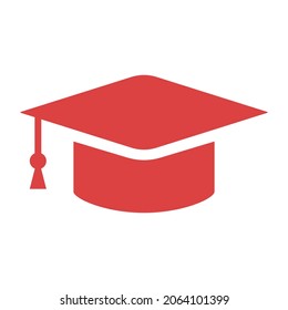 Education vector icon. Red symbol