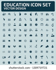 Education vector icon set