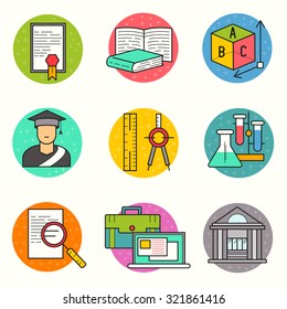 Education Vector Icon Set.