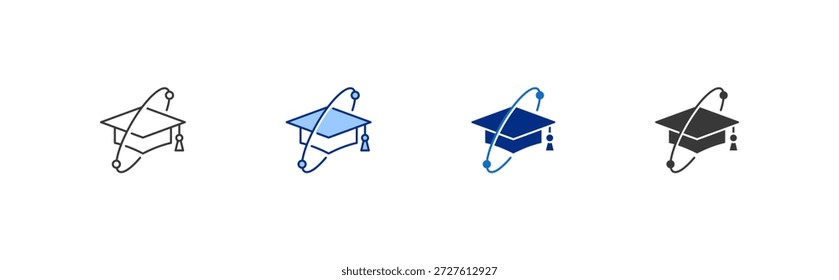 Bildungs-Vektorsymbol in Linie, Glyphe und blauem Stil