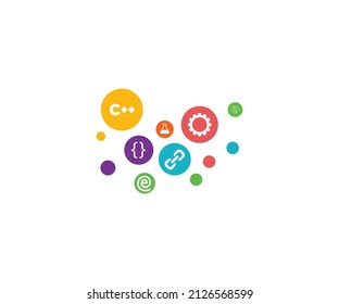 Education vector icon set, outline style