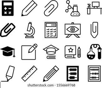 education vector icon set such as: graph, accessory, pharmaceutical, marker, master, presentation, scale, comfortable, microbiology, contemporary, permanent, digital, highlighter, worktable