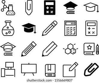 education vector icon set such as: cover, molecule, connect, formula, graph, textbook, desk, logo, room, diary, atom, wooden, workplace, bookmark, health, compound, skeletal, marker, biotechnology