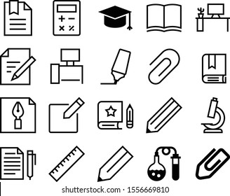 education vector icon set such as: graduate, college, pharmacology, math, glassware, zoom, letter, hat, macro, highlighter, corporate, diploma, student, centimeter, mathematics, studying, permanent