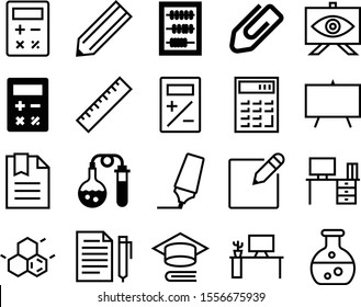education vector icon set such as: university, open, master, diploma, arithmetic, skeletal, subtraction, ink, guidebook, set, molecule, measure, atom, size, screen, sharp, lineart, learning