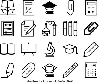 education vector icon set such as: set, presentation, creative thinking, note, celebration, novel, vintage, eraser, count, antique, enlarge, medical, magnify, orange, corporate, chalk, ink, idea