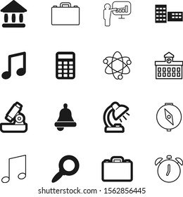 education vector icon set such as: enlarge, notification, electronic, economy, magnifier, model, furniture, presentation, adventure, bright, chemical, greece, table, bell, lamp, station, travel