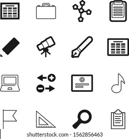 education vector icon set such as: negative, star, positive, editable, elegant, graphite, nib, optical, laptop, triangular, metal, case, style, key, report, template, customer, suitcase, image