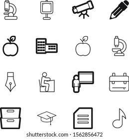 education vector icon set such as: desk, creative, architecture, page, simbol, 3d, academy, backpack, work, display, achievement, pointer, musical, simple, melody, discover, house, graduating, nib