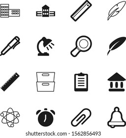 education vector icon set such as: data, accessory, card, magnifying, electricity, file, desktop, clock, report, nuclear, paperwork, molecular, time, light, action, focus, timer, handbell, music