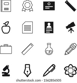 education vector icon set such as: contract, access, personal, leaf, macro, address, organic, shop, study, medal, decoration, optical, molecular, case, baggage, power, file, award, green, notepad