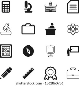 education vector icon set such as: satisfaction, pencil, working, ruler, chair, analysis, outline, board, financial, banner, seal, micro, model, library, digital, human, direction, keyboard, map, pen