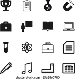 education vector icon set such as: calendar, teacher, measurement, magazine, music, medication, musical, reward, pc, pen, toxic, editable, textbook, particle, simbol, shop, drug, question, molecule