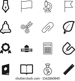 education vector icon set such as: magnetic, simple, learning, beauty, medal, nature, catalog, container, calculator, town, city, attraction, eco, horseshoe, alarm, handbell, construction, literature