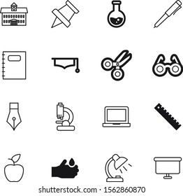 education vector icon set such as: dimension, template, learning, scissors, experiment, writing, presentation, apple, food, tube, detail, data, hat, texture, diary, specs, bright, clip, chart, size