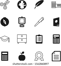 education vector icon set such as: healthy, banner, network, chart, earth, check, town, quill, management, city, literature, certified, learning, organic, house, hat, eat, geography, graduate