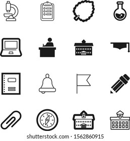 education vector icon set such as: chair, chemical, bell, development, notification, natural, supplies, chemistry, simple, environment, exam, leaf, star, green, shiny, information, customer, list