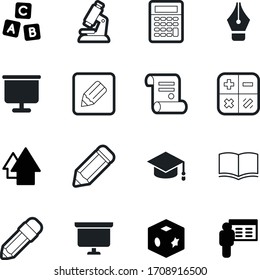 education vector icon set such as: degree, book, blue, scroll, microscope, math, macro, lab, view, notes, circle, singer, classroom, encyclopedia, sharp, instrument, high, blackboard, speech