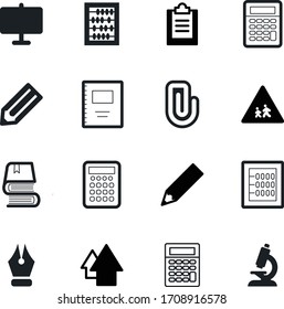 education vector icon set such as: direction, paperclip, knowledge, detail, arrow, scientific, team, sharp, educational, notebook, caution, nib, checklist, draw, wooden, clip, learn, chemistry