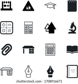 education vector icon set such as: signs, danger, pedestrian, encyclopedia, laboratory, traffic, degree, cap, transportation, high, street, caution, up, attachment, instrument, analysis, macro