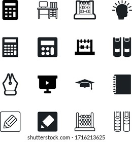 education vector icon set such as: silhouette, ink, bookstore, think, signature, presentation, academic, creativity, bright, genius, directory, read, graduation, classic, internet, spiral, board