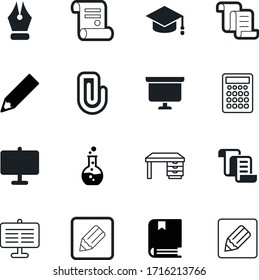 education vector icon set such as: abstract, digital, test, graduating, steel, mathematics, detail, publishing, shape, research, chemical, calculator, desk, workspace, finance, graduation, marketing